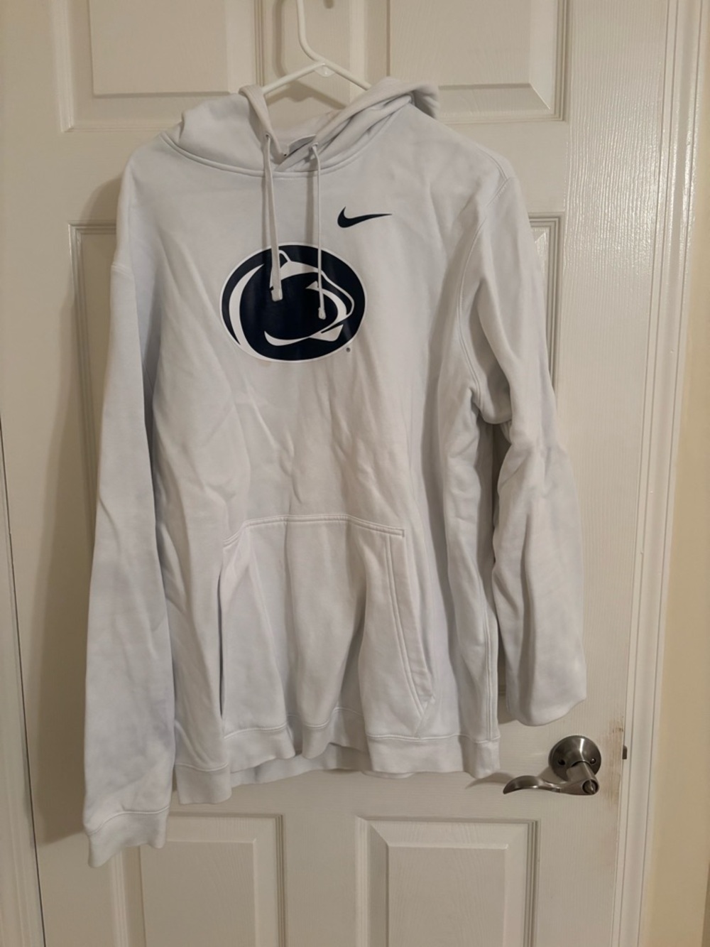 Nike White Hoodie with Black Swoosh Tag